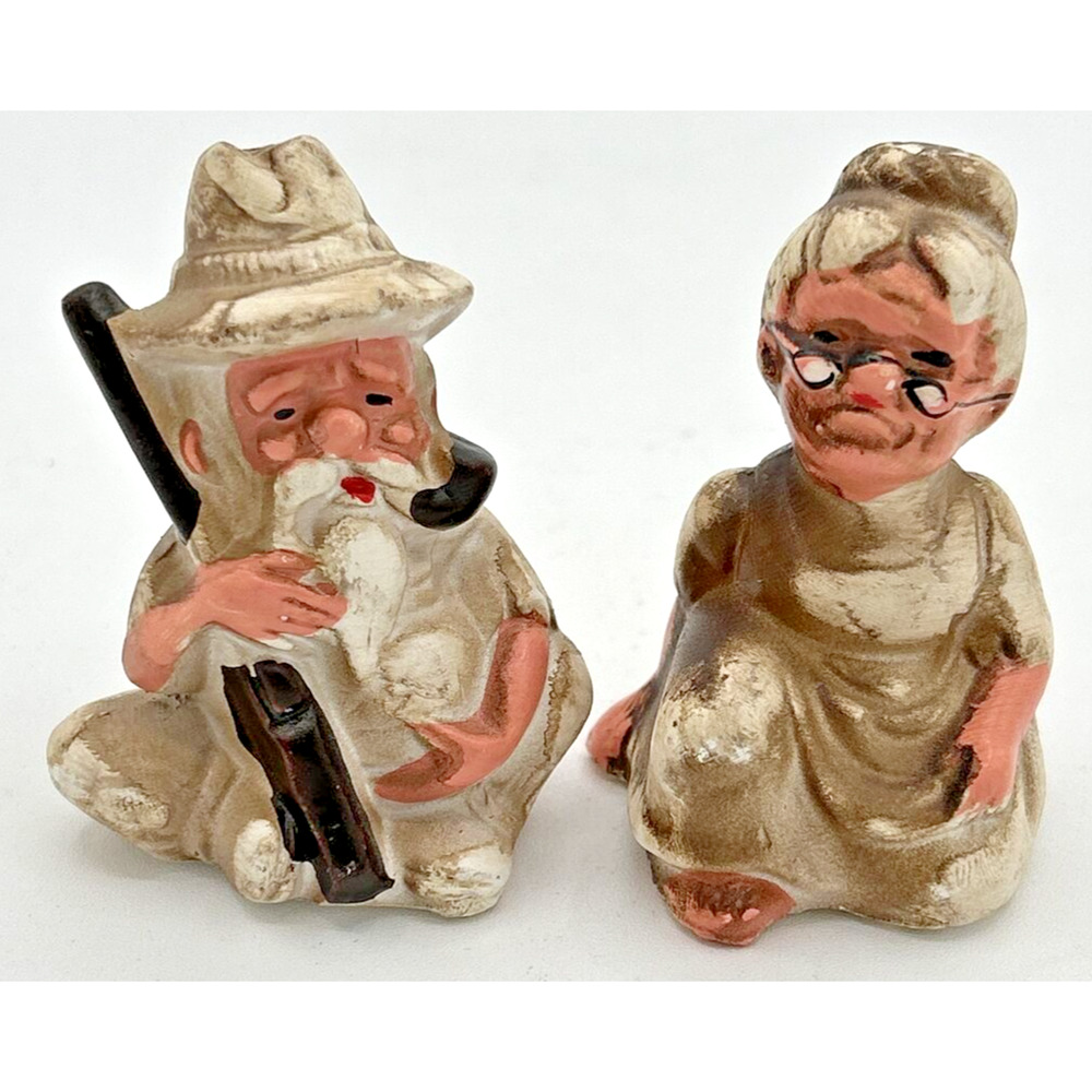Vintage Old Timers Grandma/Grandpa Salt & Pepper Shakers 2.5" SKU PB208